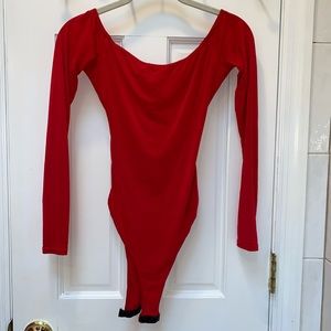Sexy red bodysuit.